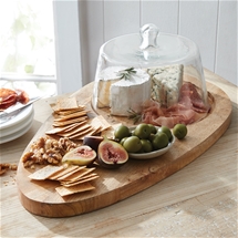 Wooden Serving Board with Cloche